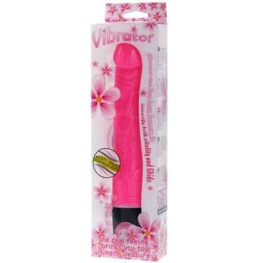 Vibratore Dildo Venato Multispeed Rosa in TPR per Estasi Intense